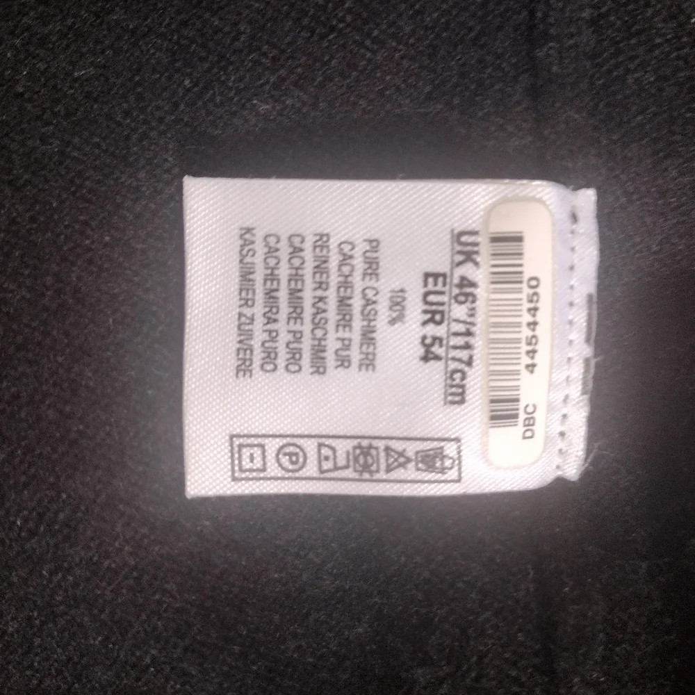 ALAN PAINE Mens V-Neck Pullover Sweater, Size UK 46 EUR 54, Pure Cashmere Black